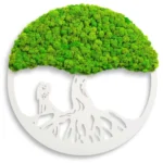 Drzewko z chrobotka reniferowego ⌀ 50 cm - biała rama